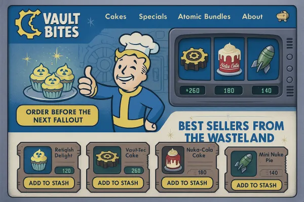 Fallout-themed cake shop website